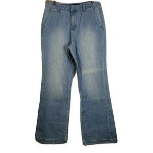 Womens Coldwater Creek Blue Mom Jeans High Waist wide leg light wash‎ size 8